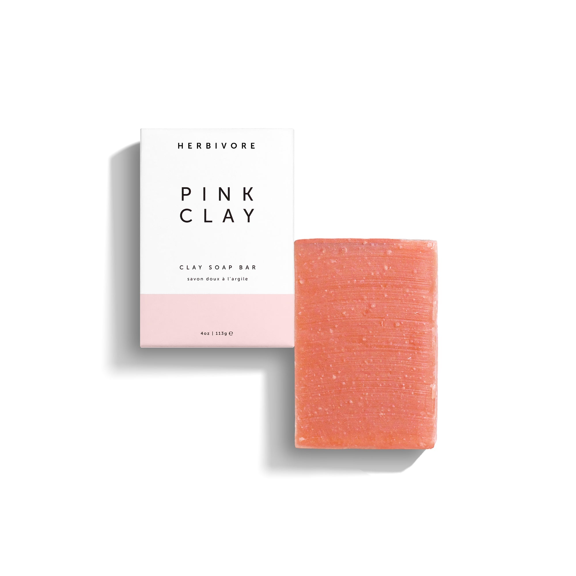 PINK CLAY Cleansing Bar Soap Herbivore Botanicals