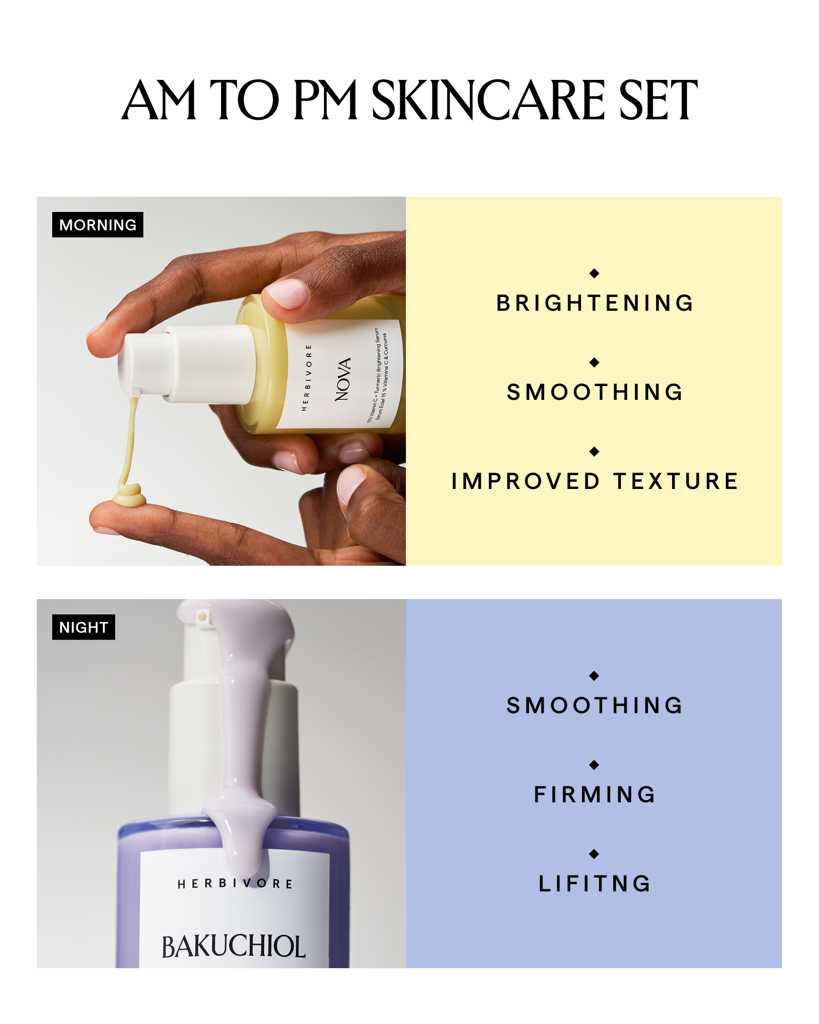 Herbivore Botanicals AM to PM Skincare Set